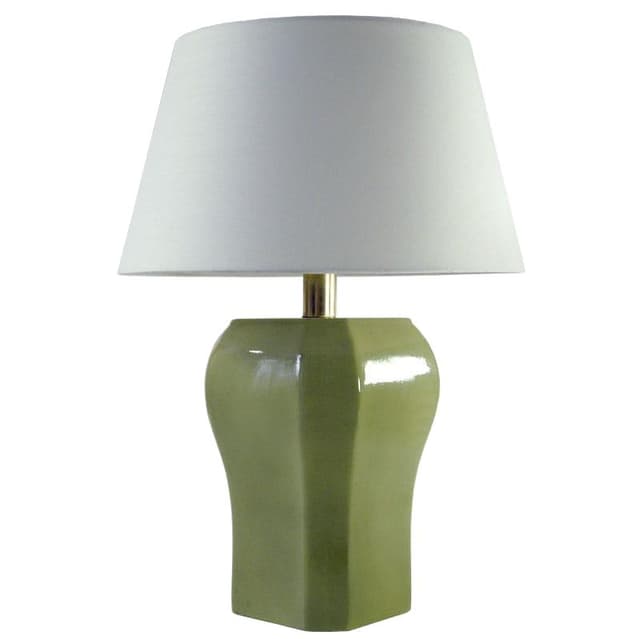 Table Lamp, olive ceramics, France, 1970s. - DIMENSION