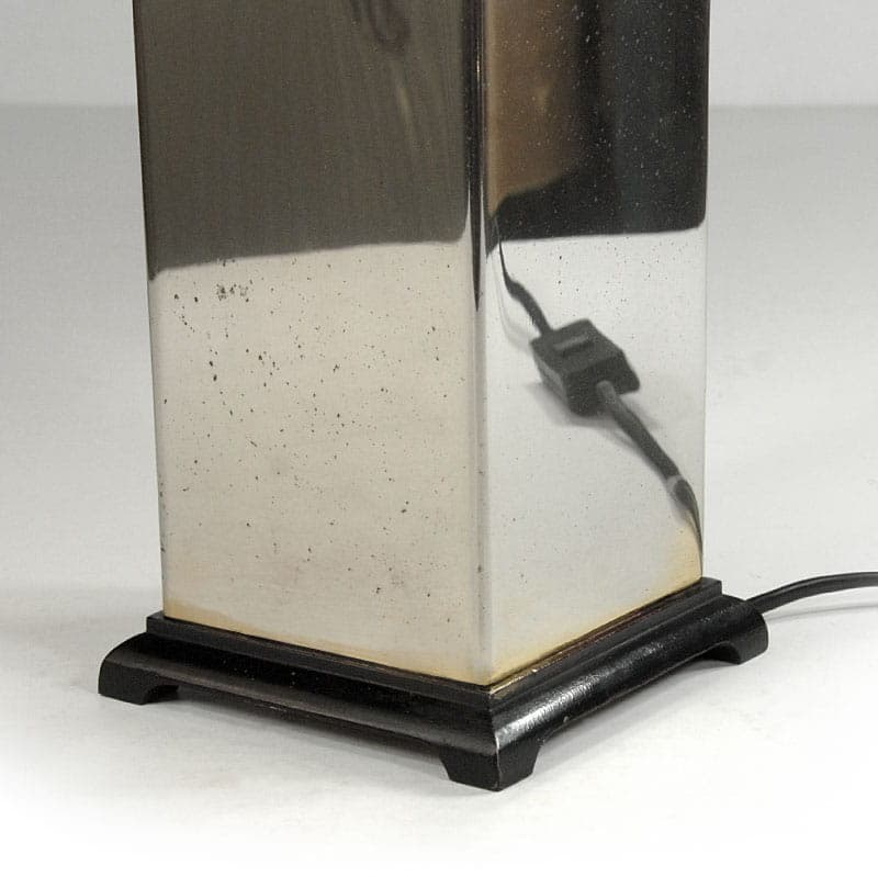 Table lamp, Hollywood Regency, black, wood, metal, Poland?, 1980s. - 43458