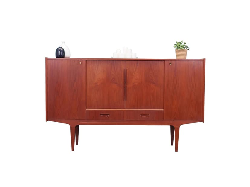 Highboard, teak brązowy, Dania, lata 60.