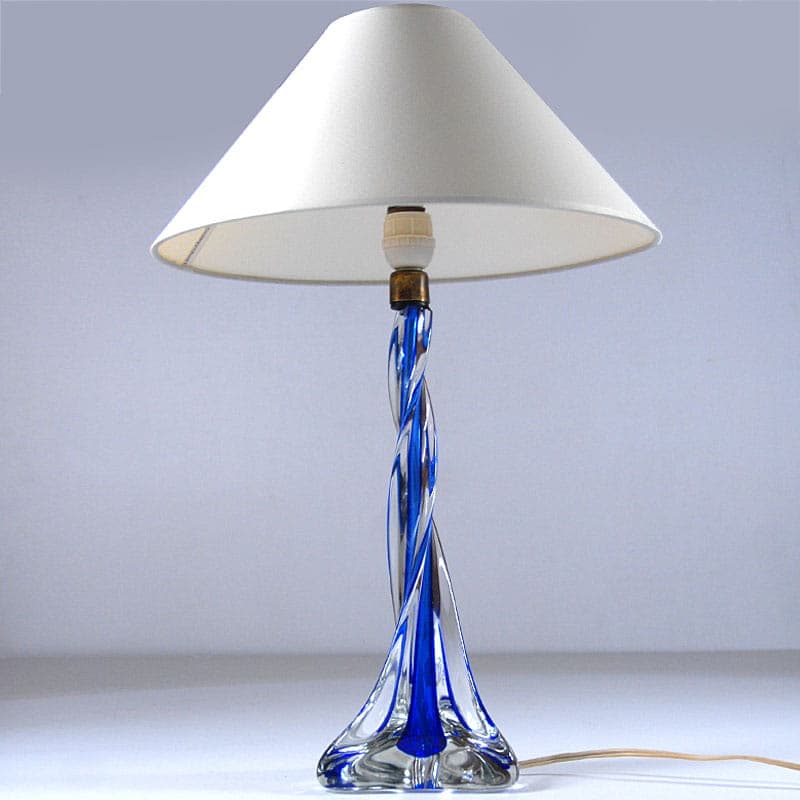 Table Lamp Murano, blue crystal glass, Italy, 1960s. - 43413