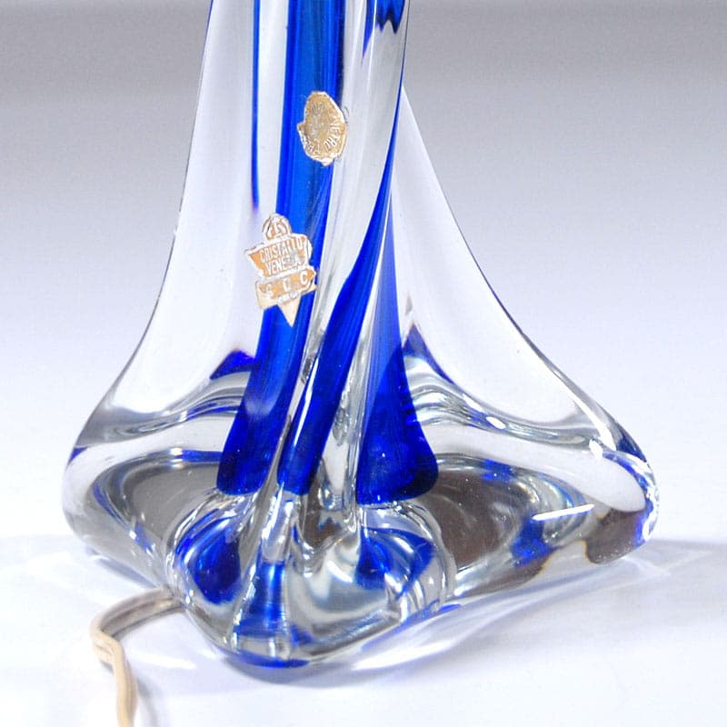 Table Lamp Murano, blue crystal glass, Italy, 1960s. - 43417