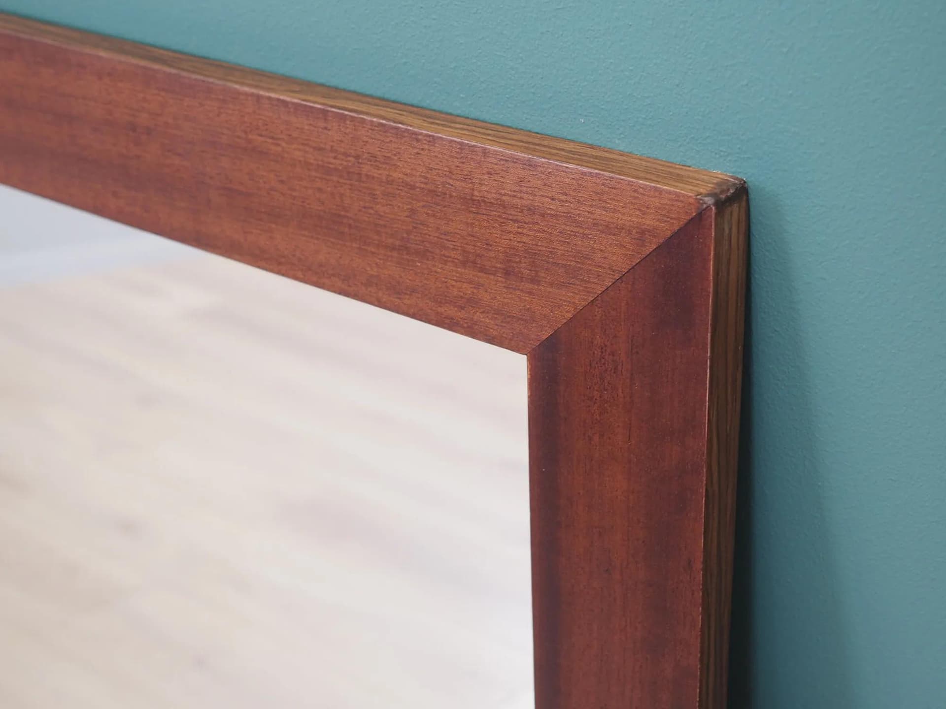 Wall mirror, dark mahogany, Denmark, 1970s - 43795