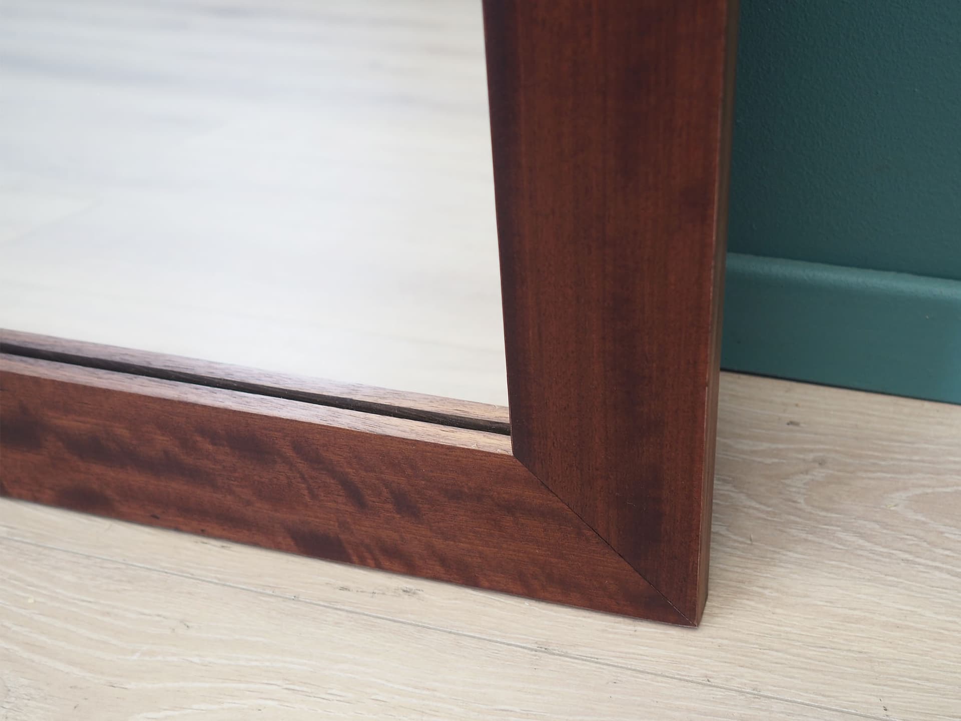 Wall mirror, dark mahogany, Denmark, 1970s - 50722