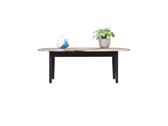 Stolik kawowy, ivory white konglomerat, drewno czarne, Dania, lata 70. - WYMIARY