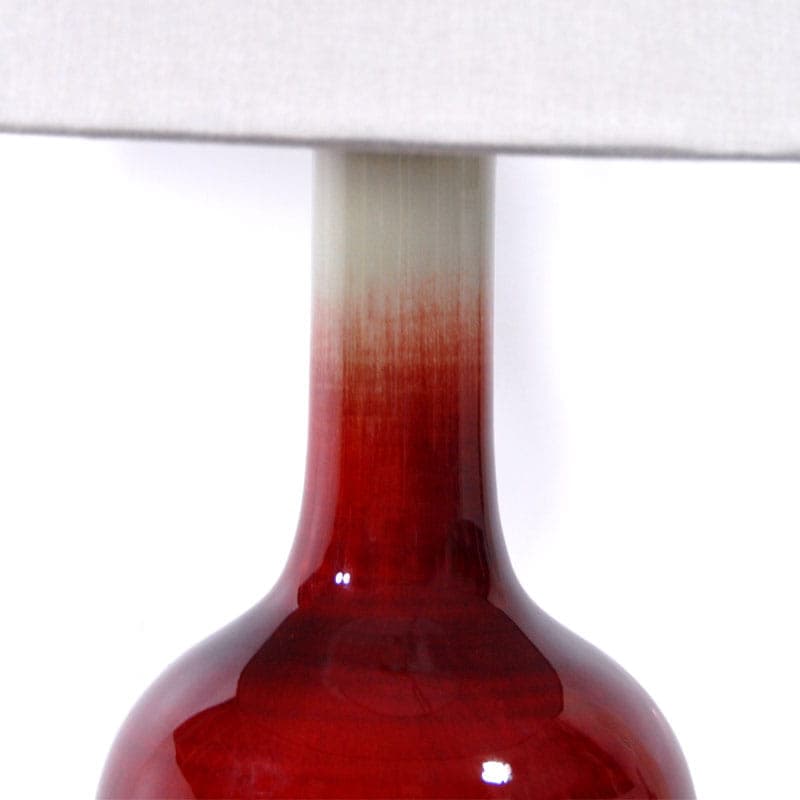 Lampa stołowa, ceramika czerwona, Włochy, lata 70. - 44208