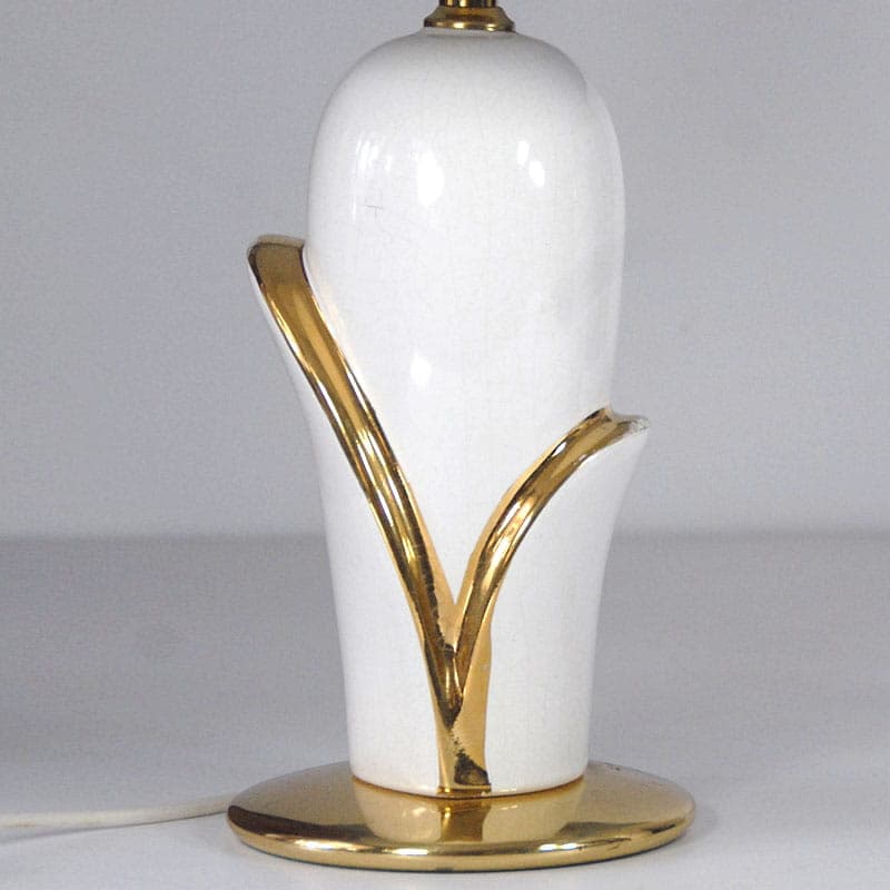 Para lamp stołowych postmodernizm, ceramika ivory white, Niemcy, lata 80. - 44157