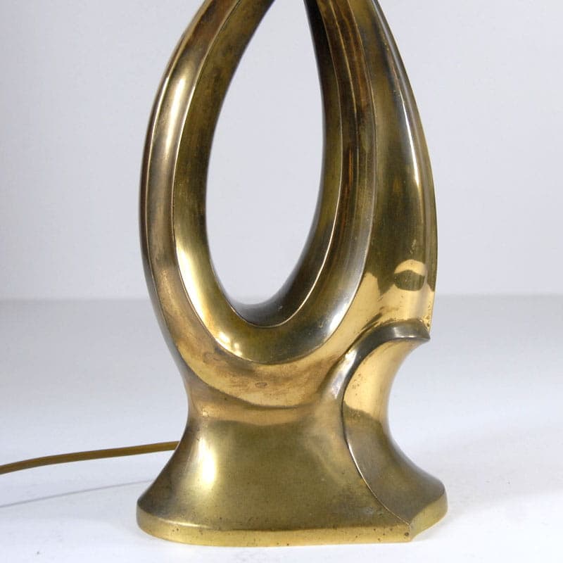 Table lamp, golden brass, Poland, 1970s. - 44094