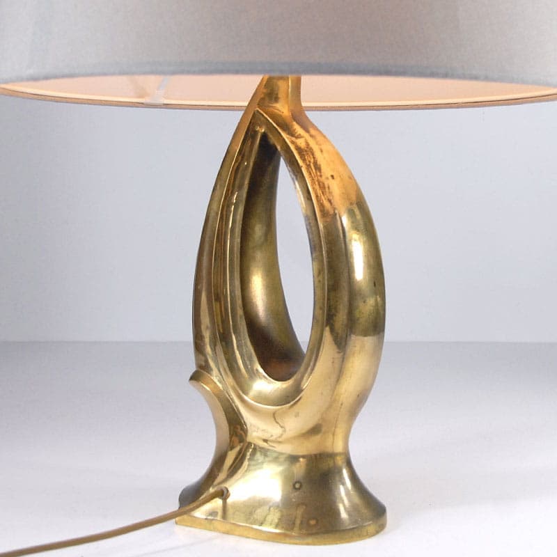Table lamp, golden brass, Poland, 1970s. - 44096