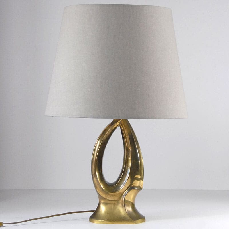 Table lamp, golden brass, Poland, 1970s. - 44092