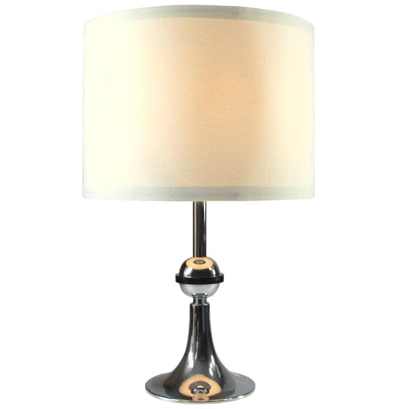 Lampa stołowa Space Age, ivory white, stal chromowana, Belgia, lata 70.