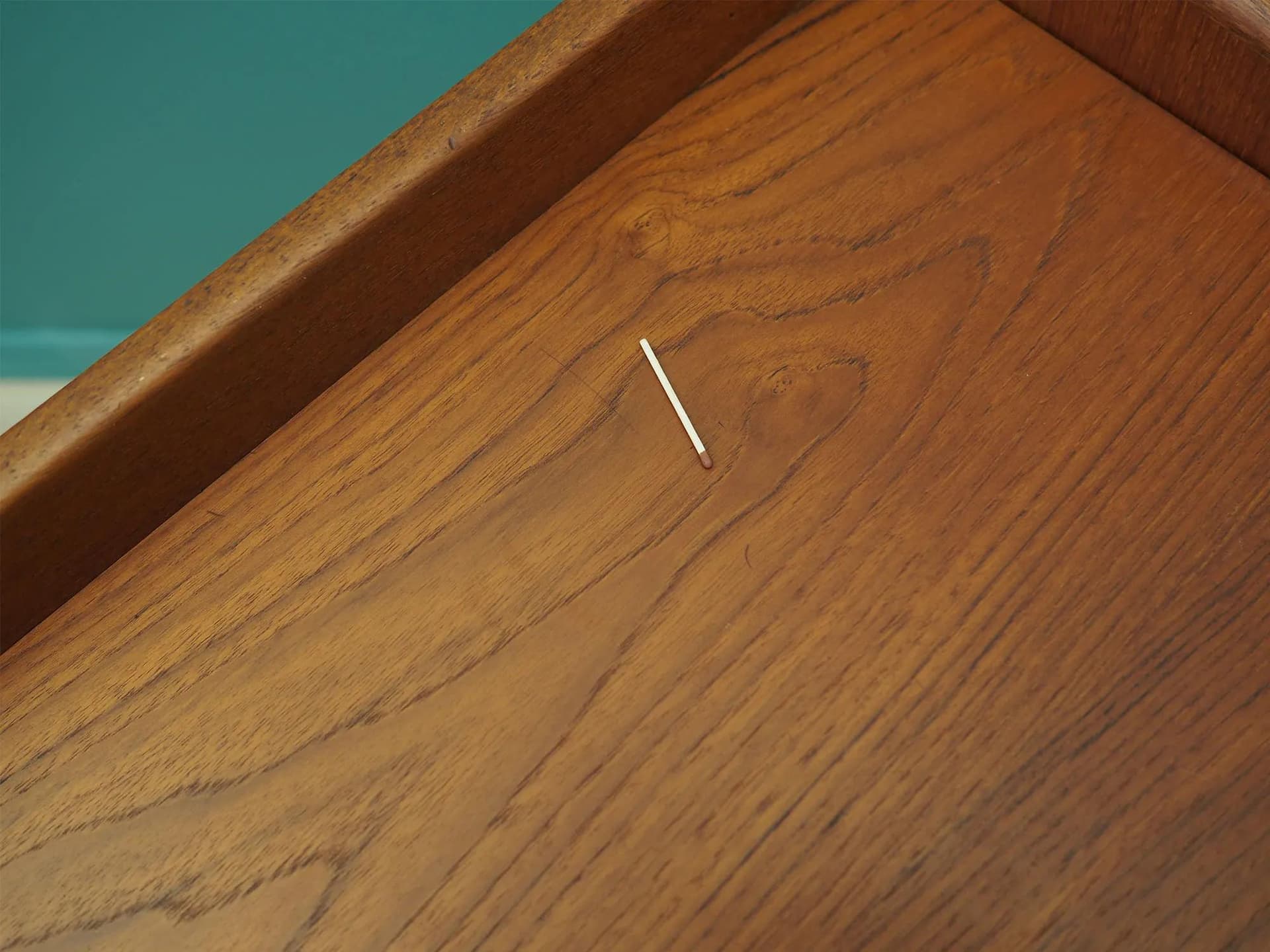 Toaletka, teak brązowy, Finlandia, lata 60. - 43649