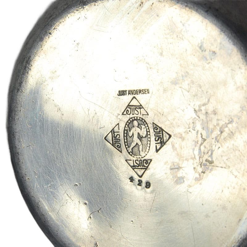 Srebrny pojemnik dekoracyjny, proj. J. Andersen, Dania, lata 30. - 6117