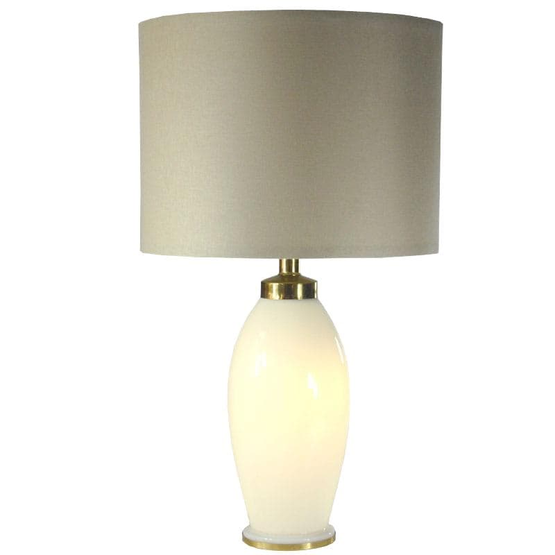 Lampa stołowa, szkło białe, Ikea, Szwecja, lata 80.