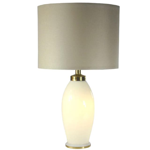 Lampa stołowa, szkło białe, Ikea, Szwecja, lata 80. - WYMIARY