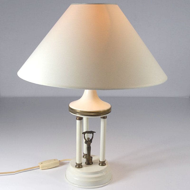 Table lamp Domet, ivory white metal, Poland, 1970s. - 44059
