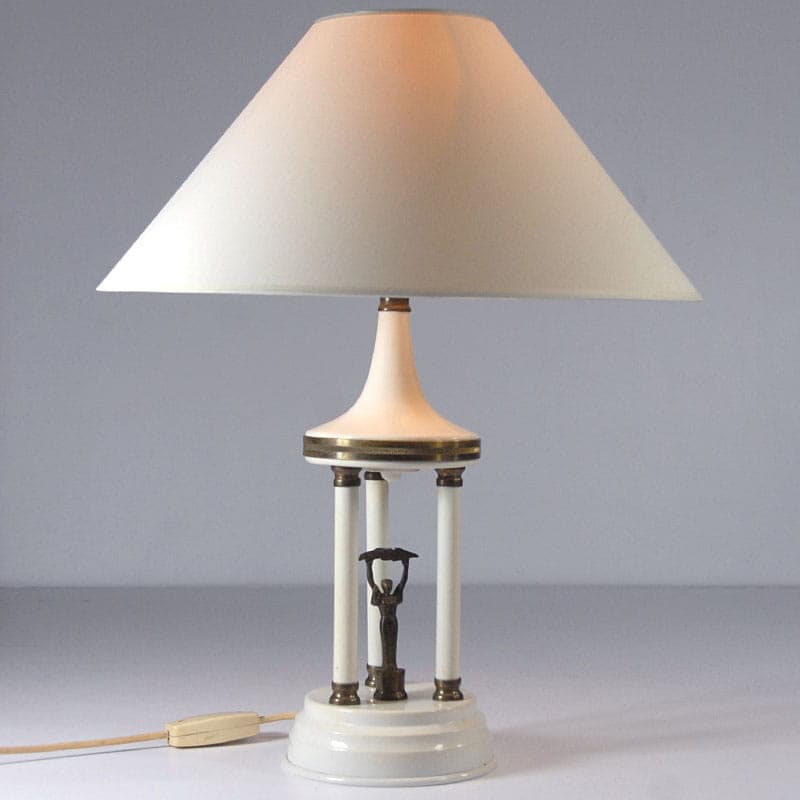 Table lamp Domet, ivory white metal, Poland, 1970s. - 44061