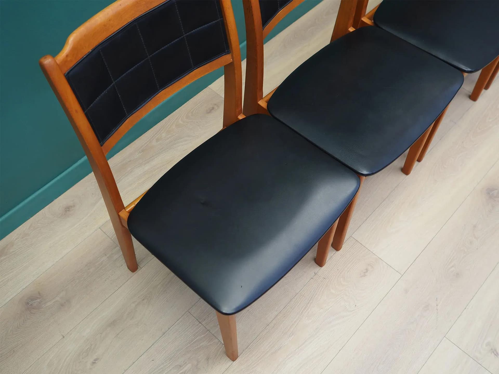 Set of Four Chairs, black beech, Denmark, 1970s - 44422