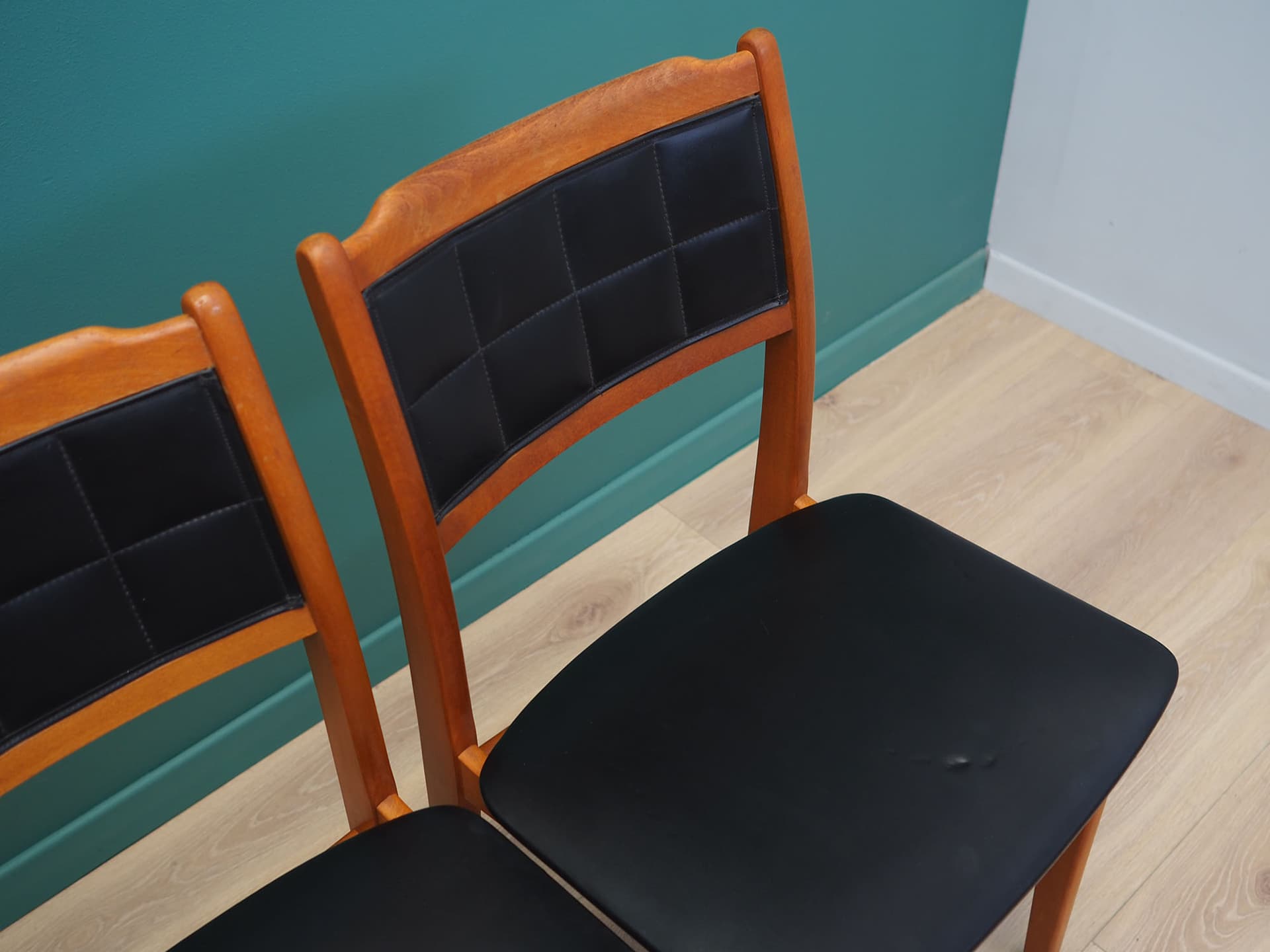 Set of Four Chairs, black beech, Denmark, 1970s - 50570