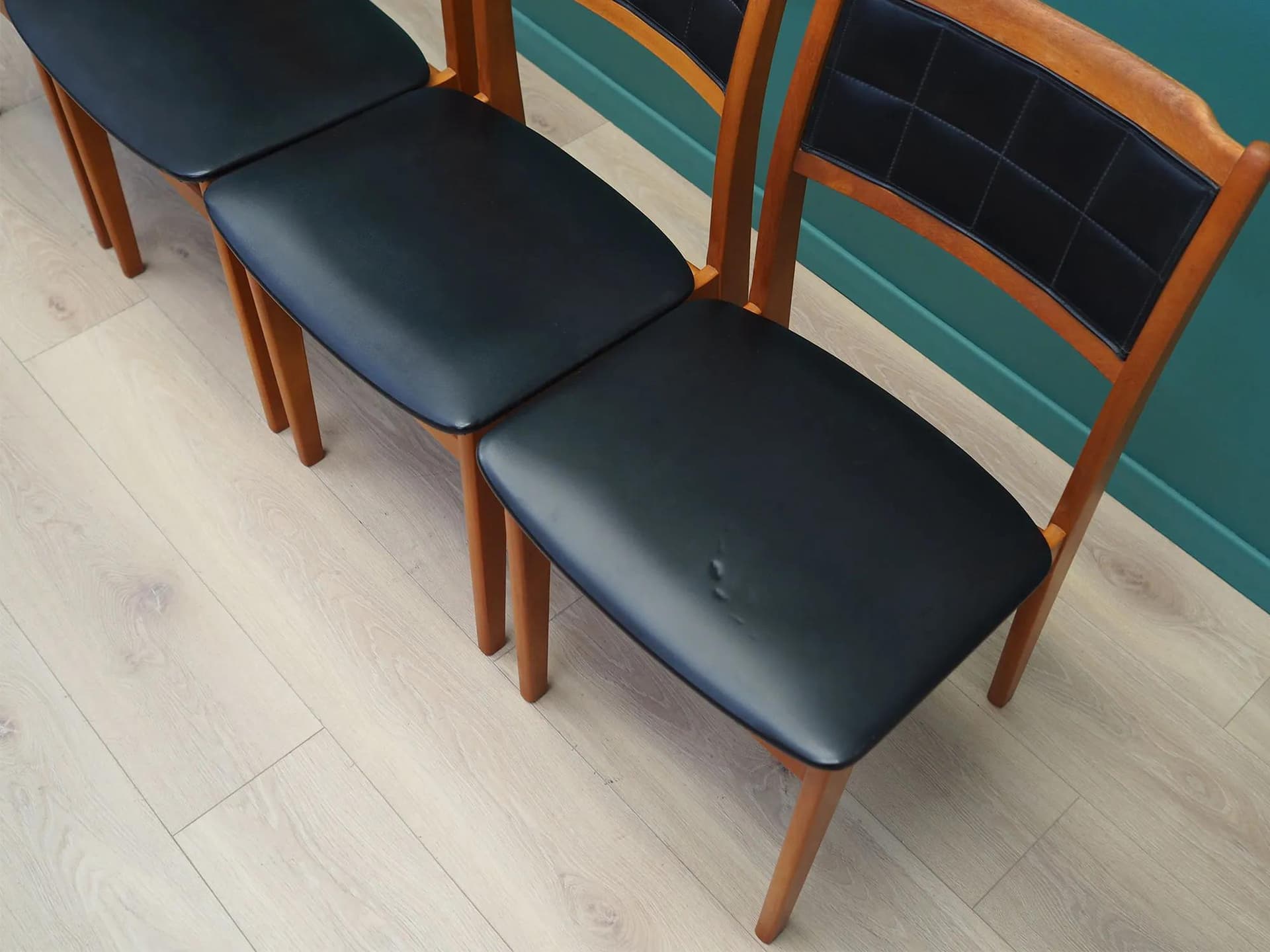 Set of Four Chairs, black beech, Denmark, 1970s - 44423