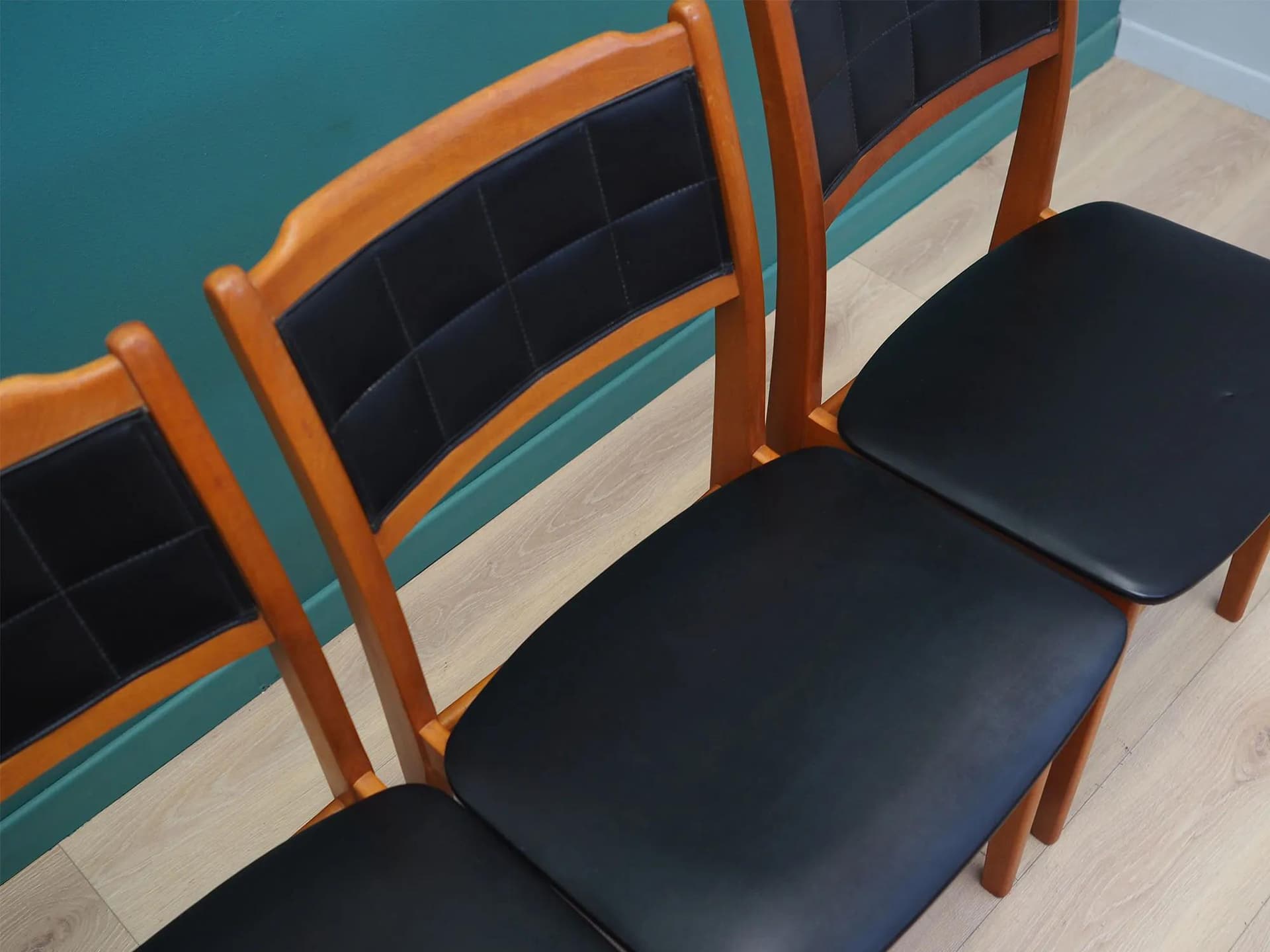 Set of Four Chairs, black beech, Denmark, 1970s - 44424