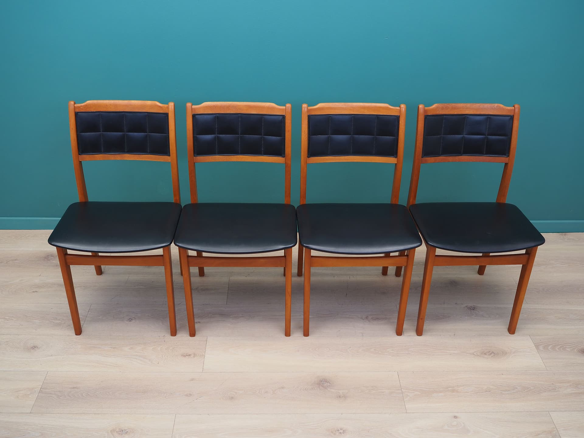 Set of Four Chairs, black beech, Denmark, 1970s - 50571