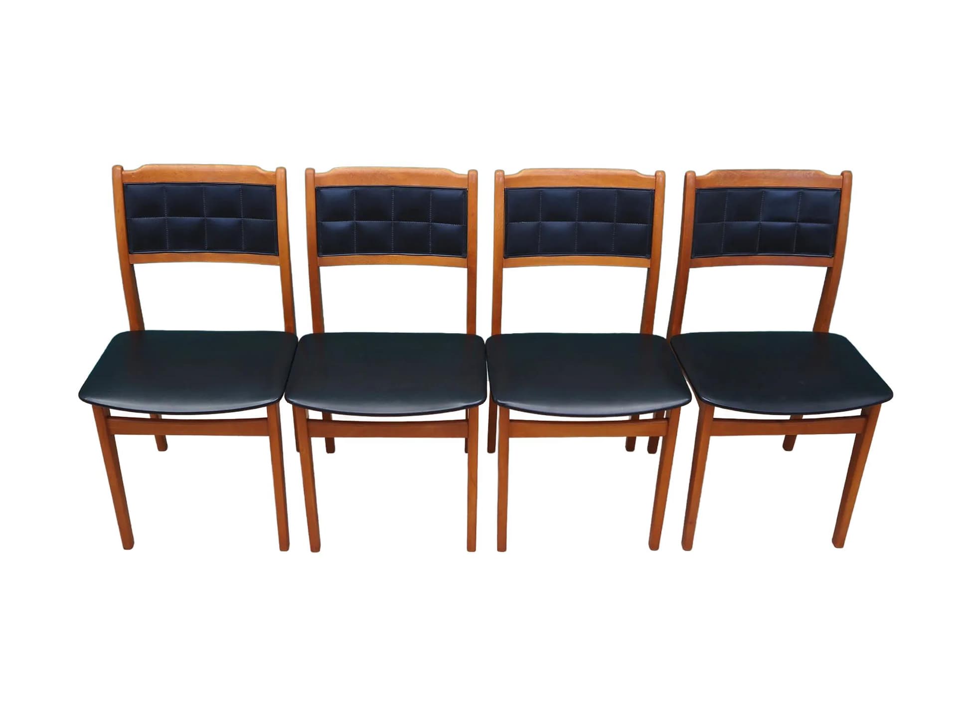 Set of Four Chairs, black beech, Denmark, 1970s