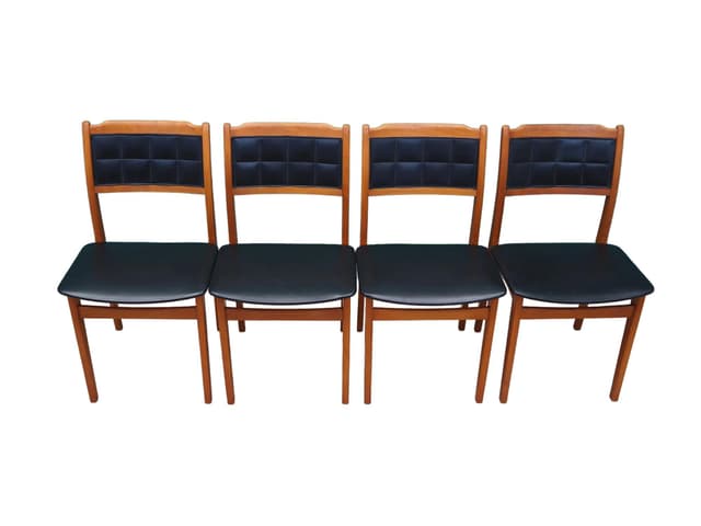 Set of Four Chairs, black beech, Denmark, 1970s - DIMENSION
