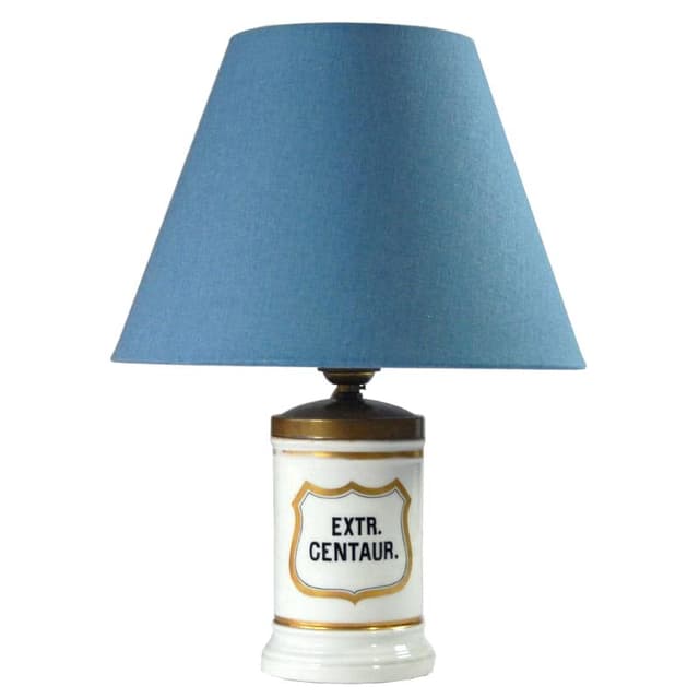 Lampa stołowa, porcelana biała, Francja, lata 50. - WYMIARY