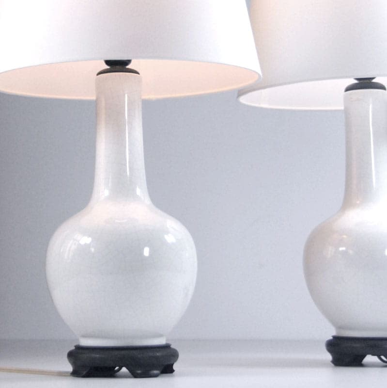 Pair of table lamps, white ceramic, Italy, 1970s. - 44018