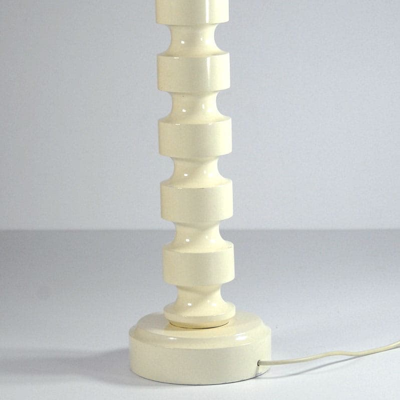 Lampa stołowa, ivory white, drewno, Niemcy, lata 70. - 44013