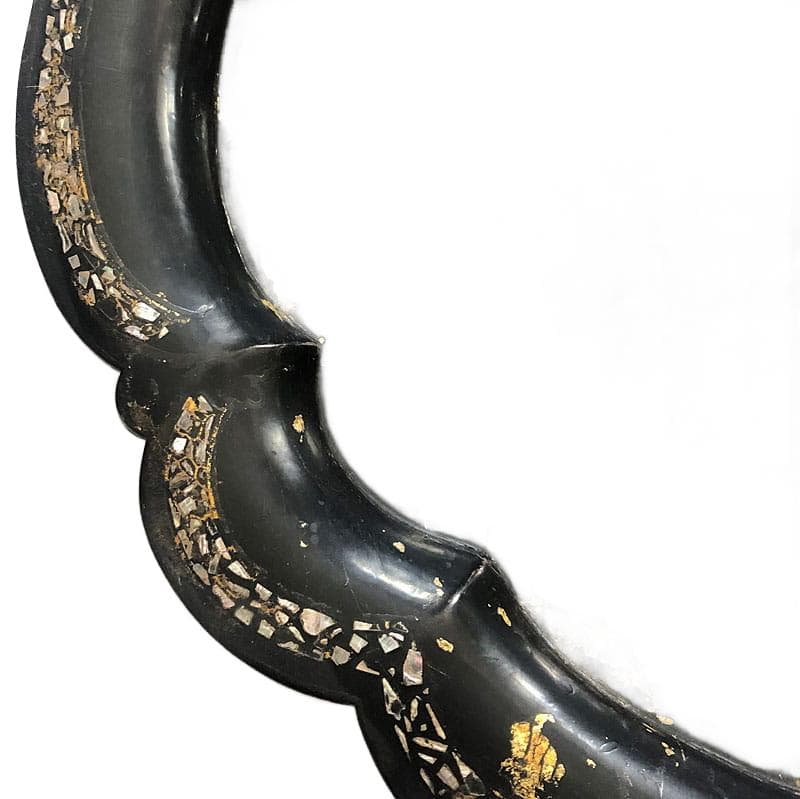 Czarna taca papier-mâché, dla Jennens & Bettridge, Wielka Brytania, poł. XIX w. - 4527