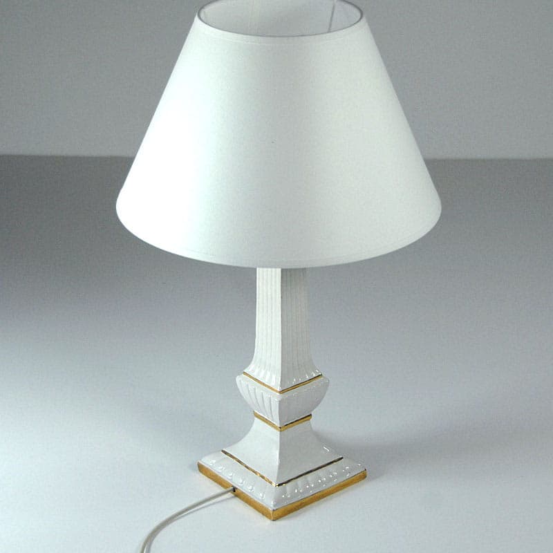 Table Lamp, white ceramic, by U. Zaccagnini, Italy, 1960s. - 43986