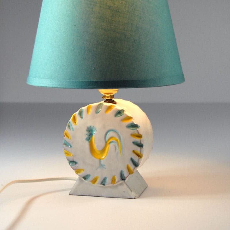 Lampa stołowa, ceramika biała, Włochy, lata 60. - 43979