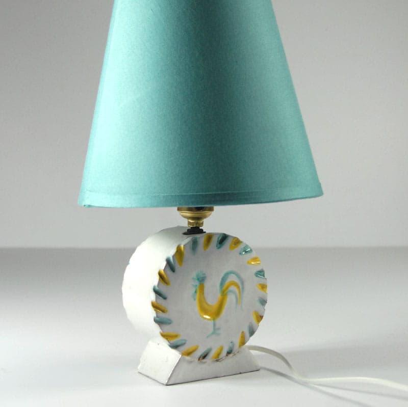 Lampa stołowa, ceramika biała, Włochy, lata 60. - 43980