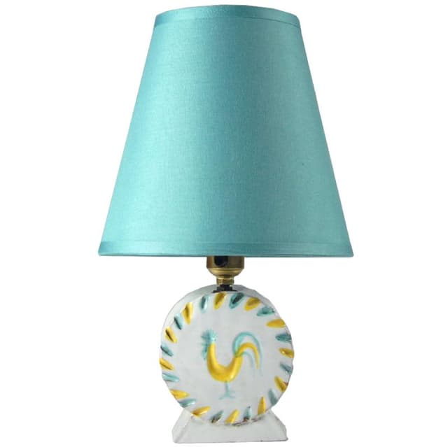 Lampa stołowa, ceramika biała, Włochy, lata 60. - WYMIARY