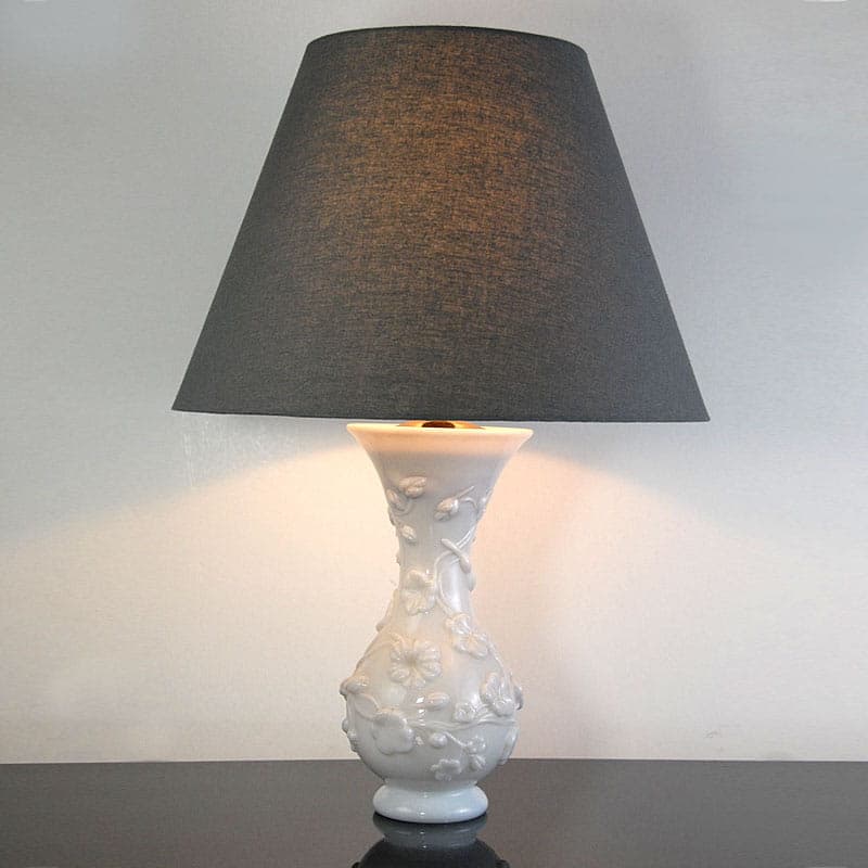 Lampa stołowa, szkło opalinowe Ivory White, Baccarat, Francja, lata 40. - 44510