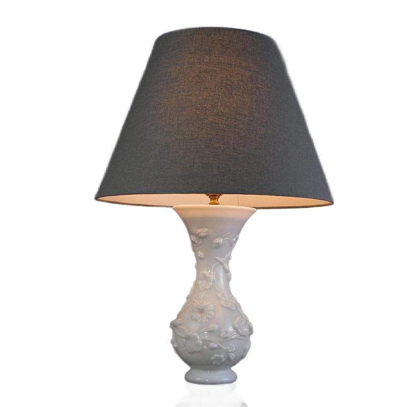 Lampa stołowa, szkło opalinowe Ivory White, Baccarat, Francja, lata 40.