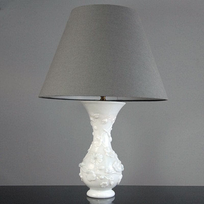 Lampa stołowa, szkło opalinowe Ivory White, Baccarat, Francja, lata 40. - 44509