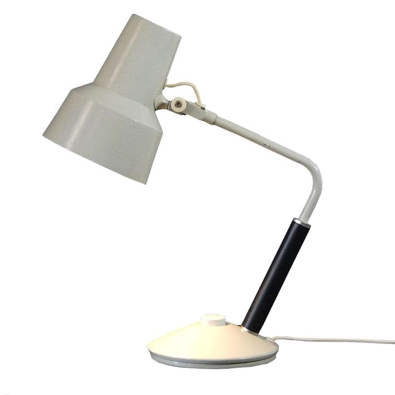 Lampa stołowa L 11, ivory white, metal, proj. J. Jacobsen, Norwegia, lata 50.