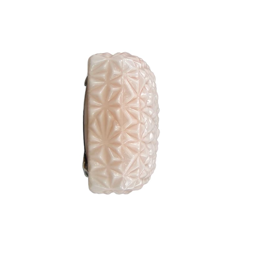 Plafon 606, róż, szkło, Elmed, Polska, lata 60.