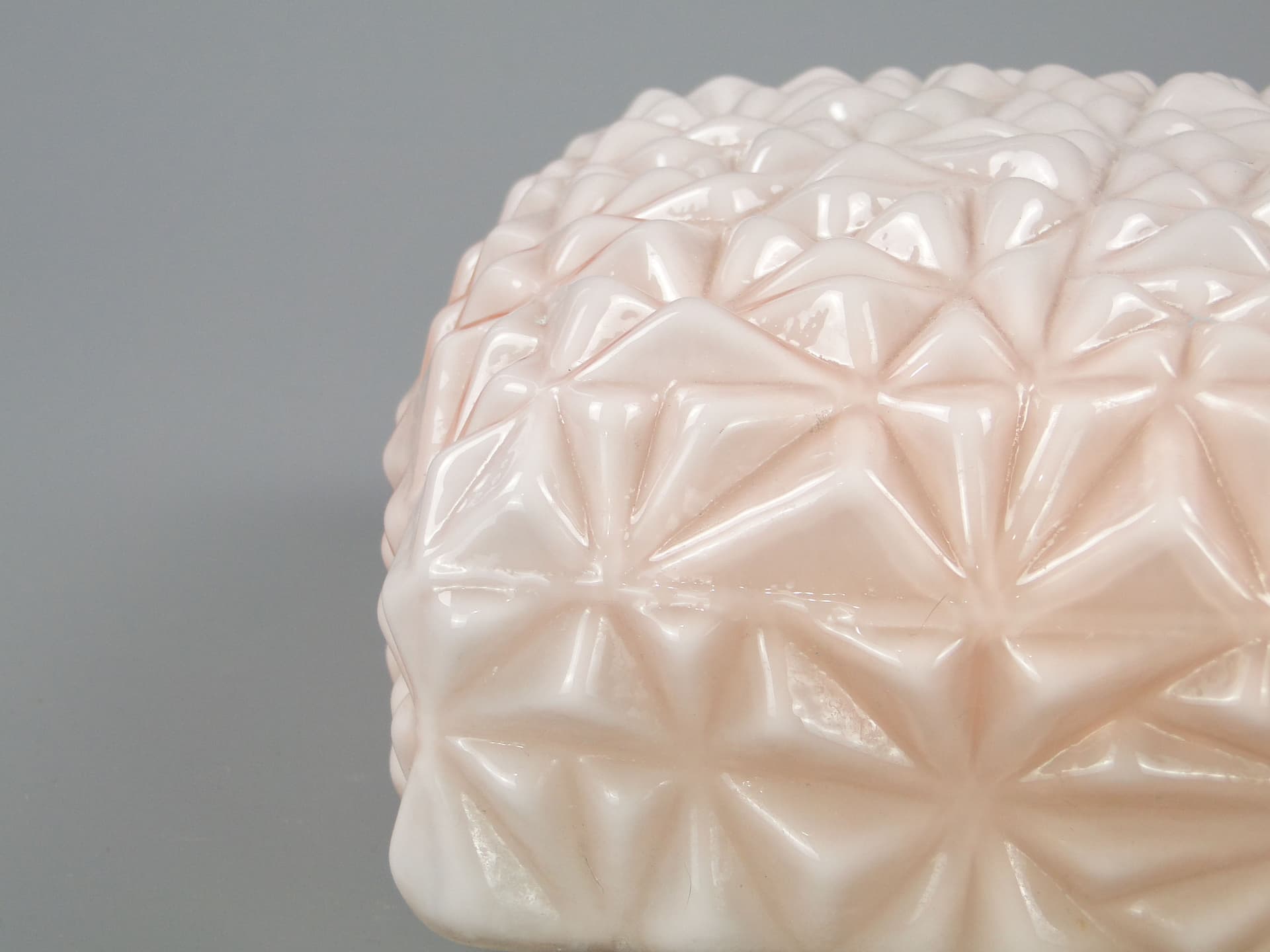 Ceiling Lamp 606, pink glass, Elmed, Poland, 1960s. - 44239