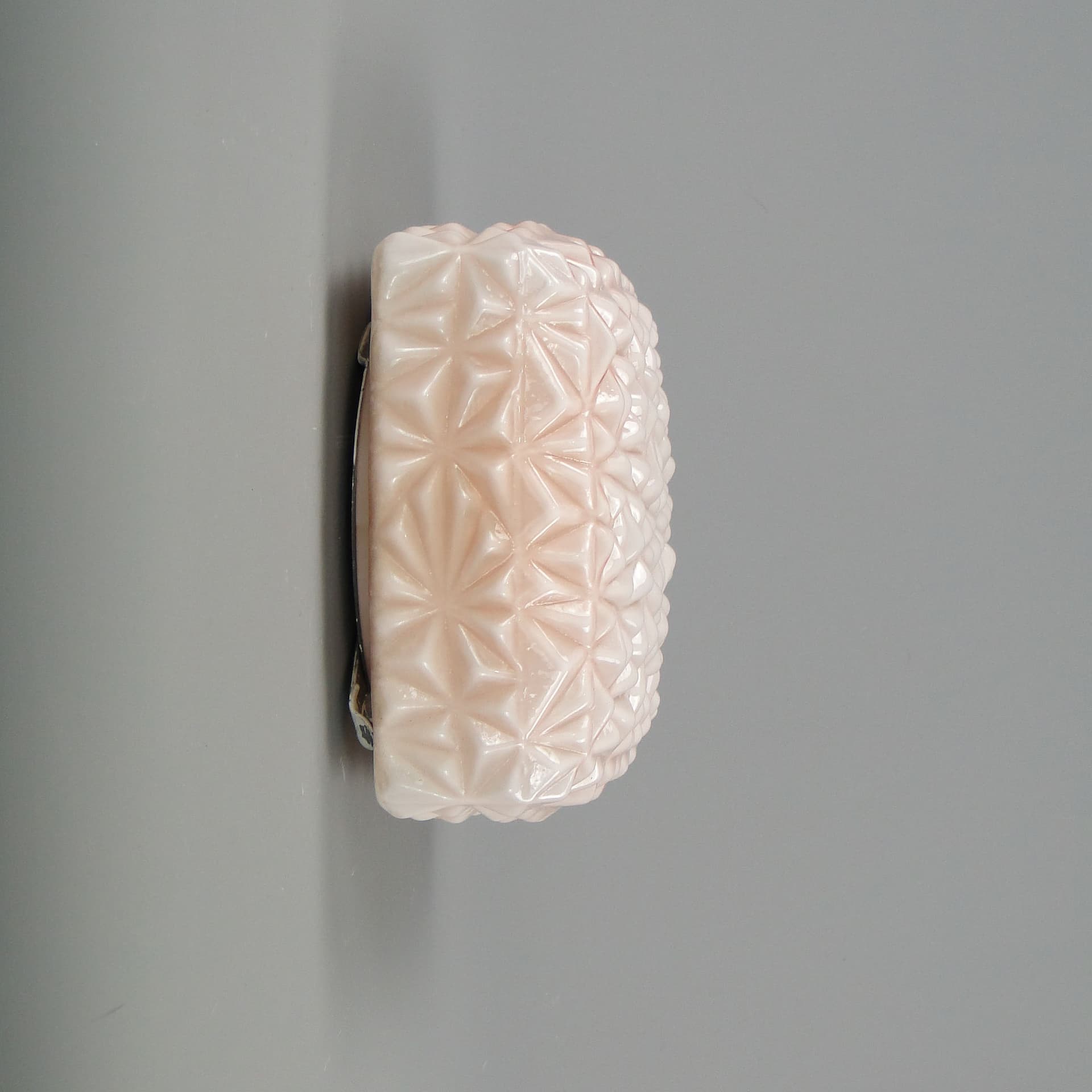 Ceiling Lamp 606, pink glass, Elmed, Poland, 1960s. - 44238