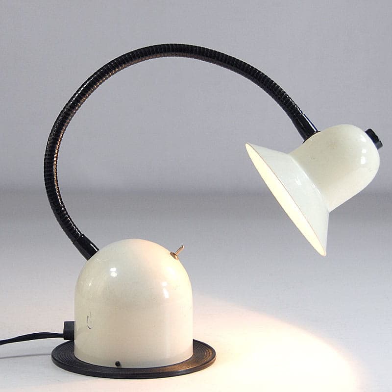 Desk lamp postmodern, ivory white metal, Veneta Lumi, Italy, 1980s. - 44475