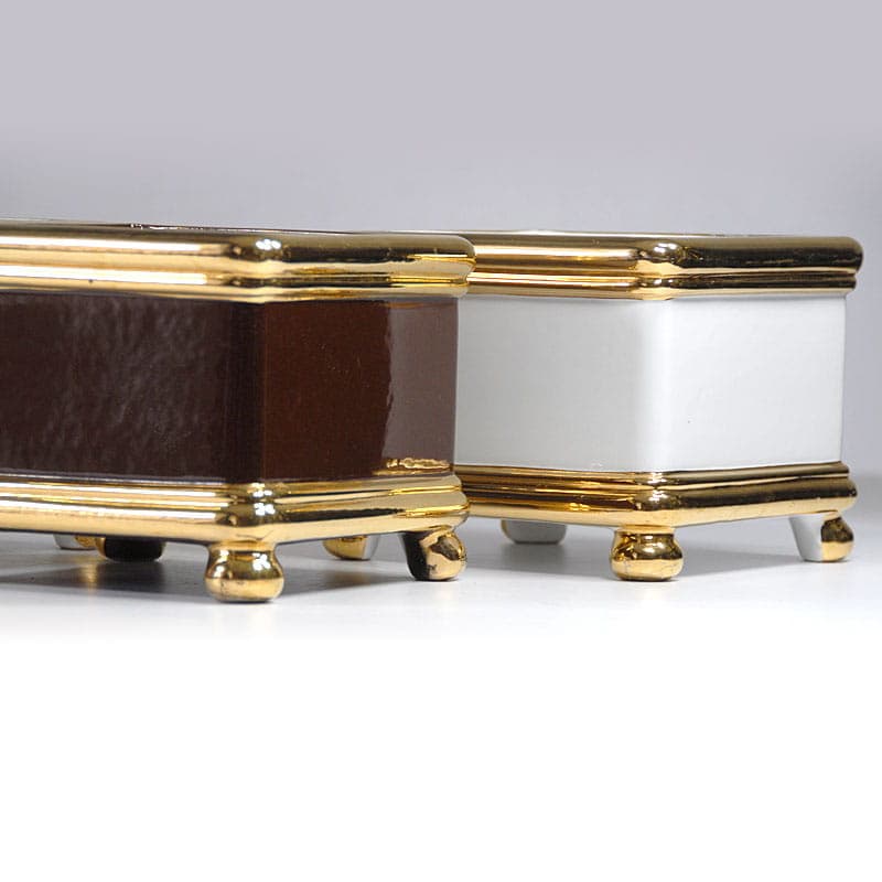 Set of cachepots Bellini, ivory white ceramics, Italy, 1970s. - 44434