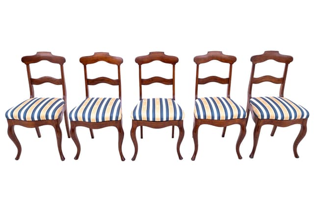 Ciemnobrązowe krzesła, styl wiktoriański, Europa Północna, lata 90. XIX wieku - WYMIARY