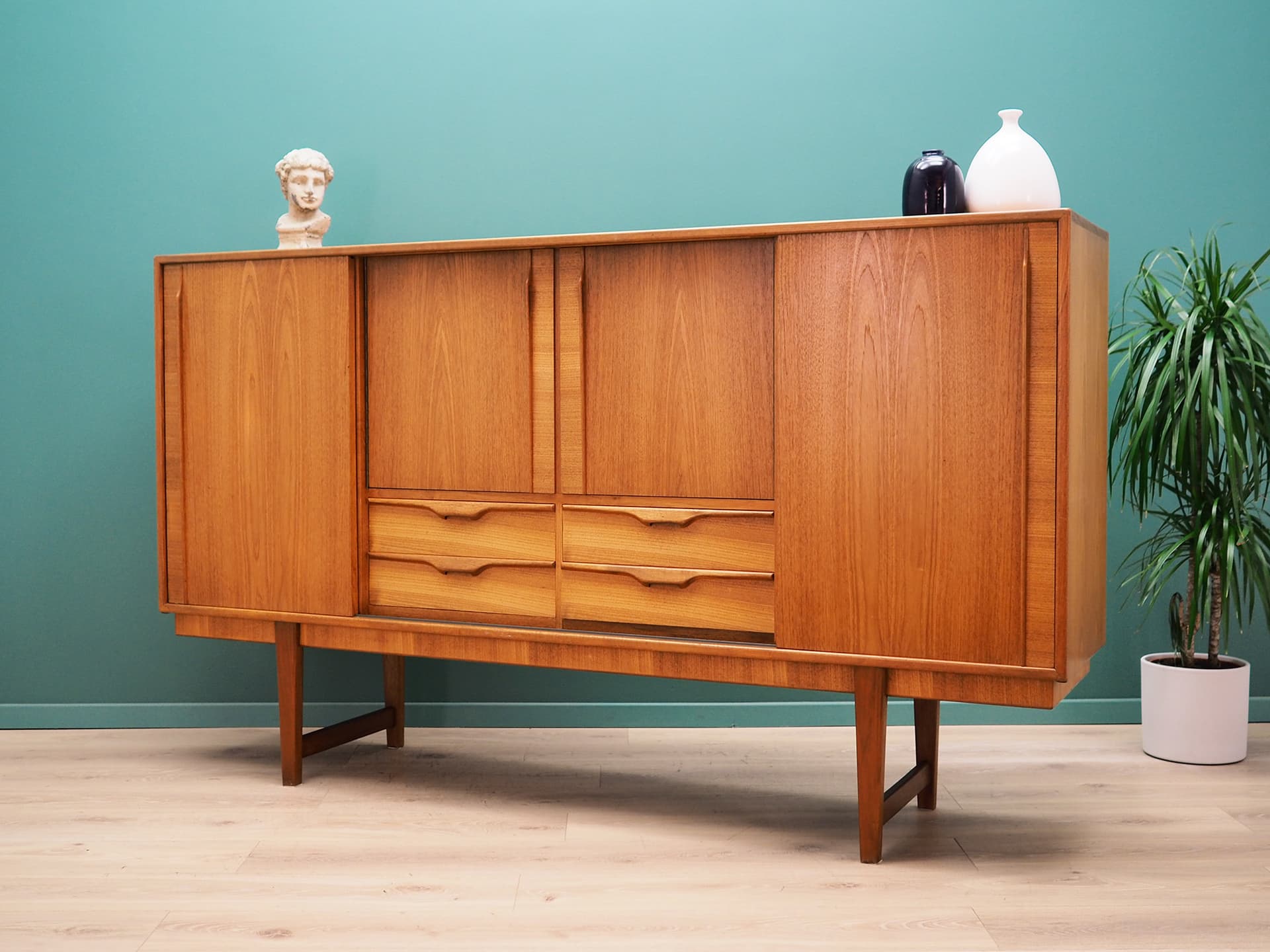 Highboard, brązowy, teak, Dania, lata 60. - 50346