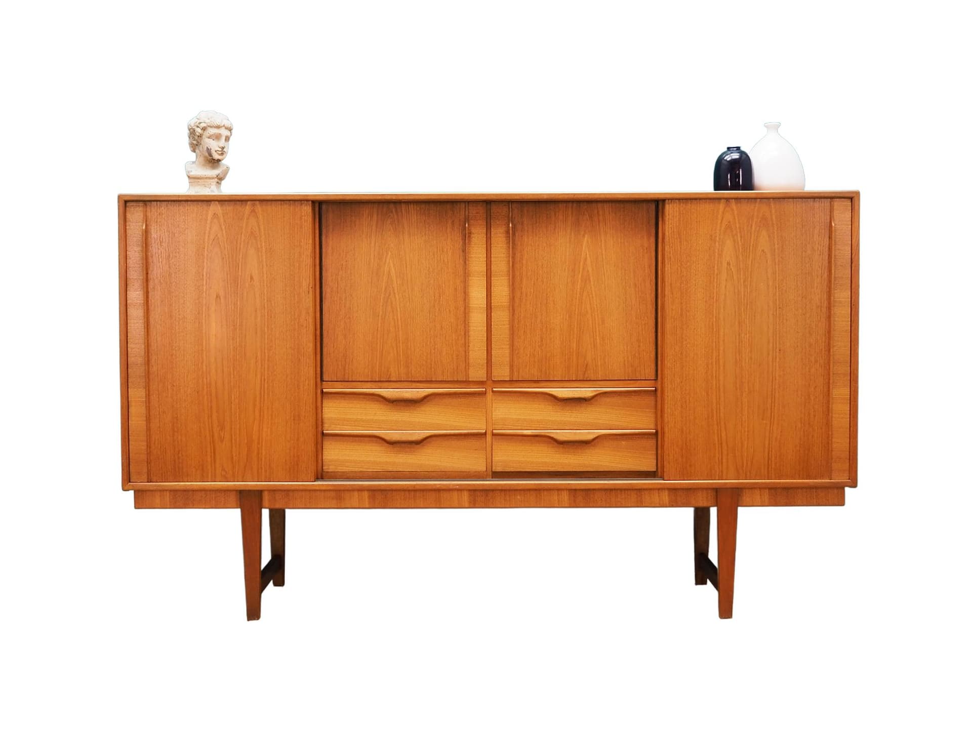 Highboard, brązowy, teak, Dania, lata 60.