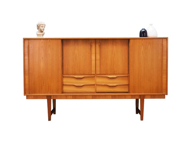 Highboard, brązowy, teak, Dania, lata 60. - WYMIARY