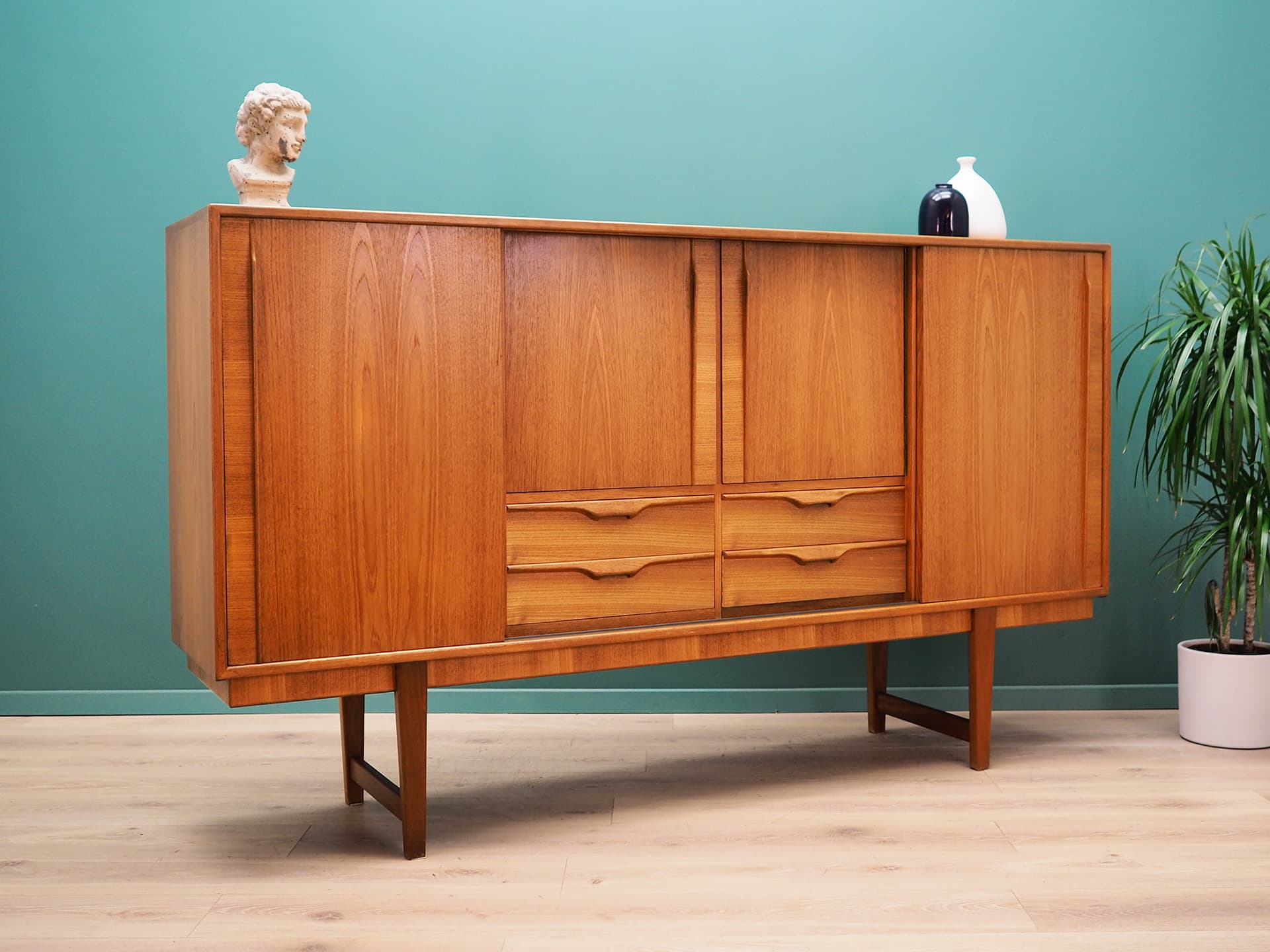 Highboard, brązowy, teak, Dania, lata 60. - 50345