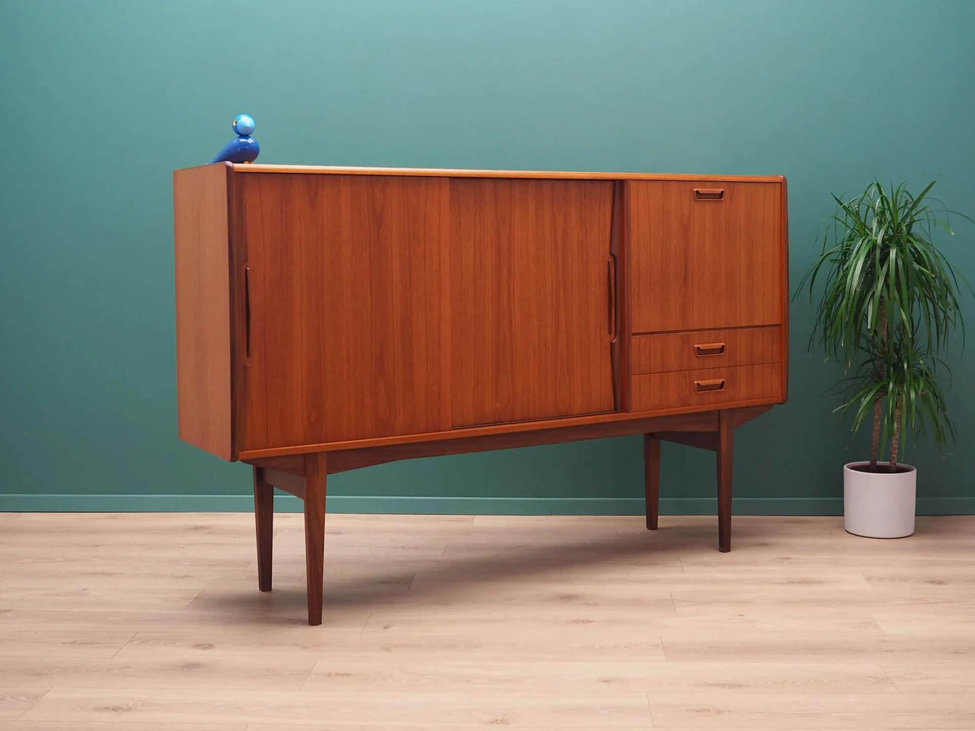 Highboard, teak brązowy, Dania, lata 60. - 44546